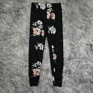 SHEIN Teen Black Floral Leggings